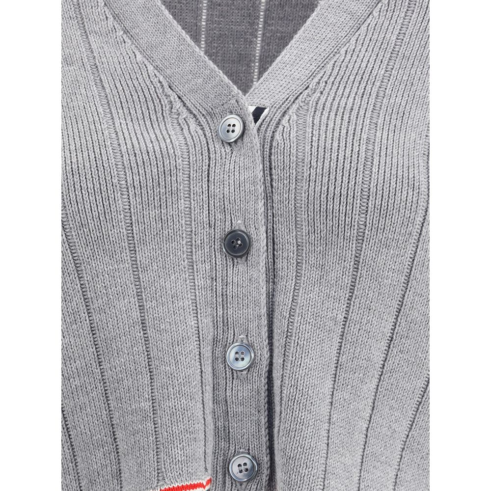 Thom Browne Gray Fleece Wool Cardigan