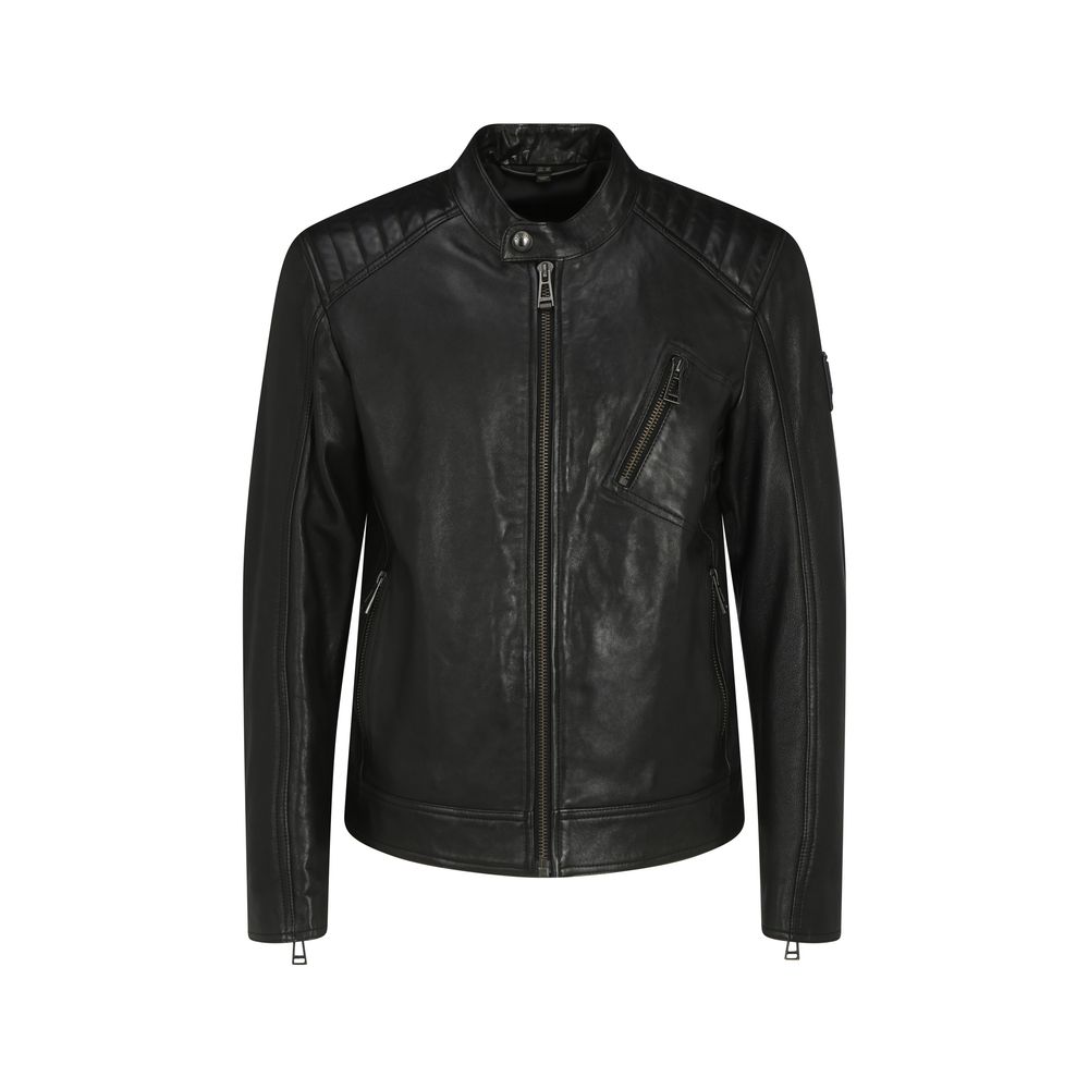 Belstaff Lammfell-V-Racerjacke