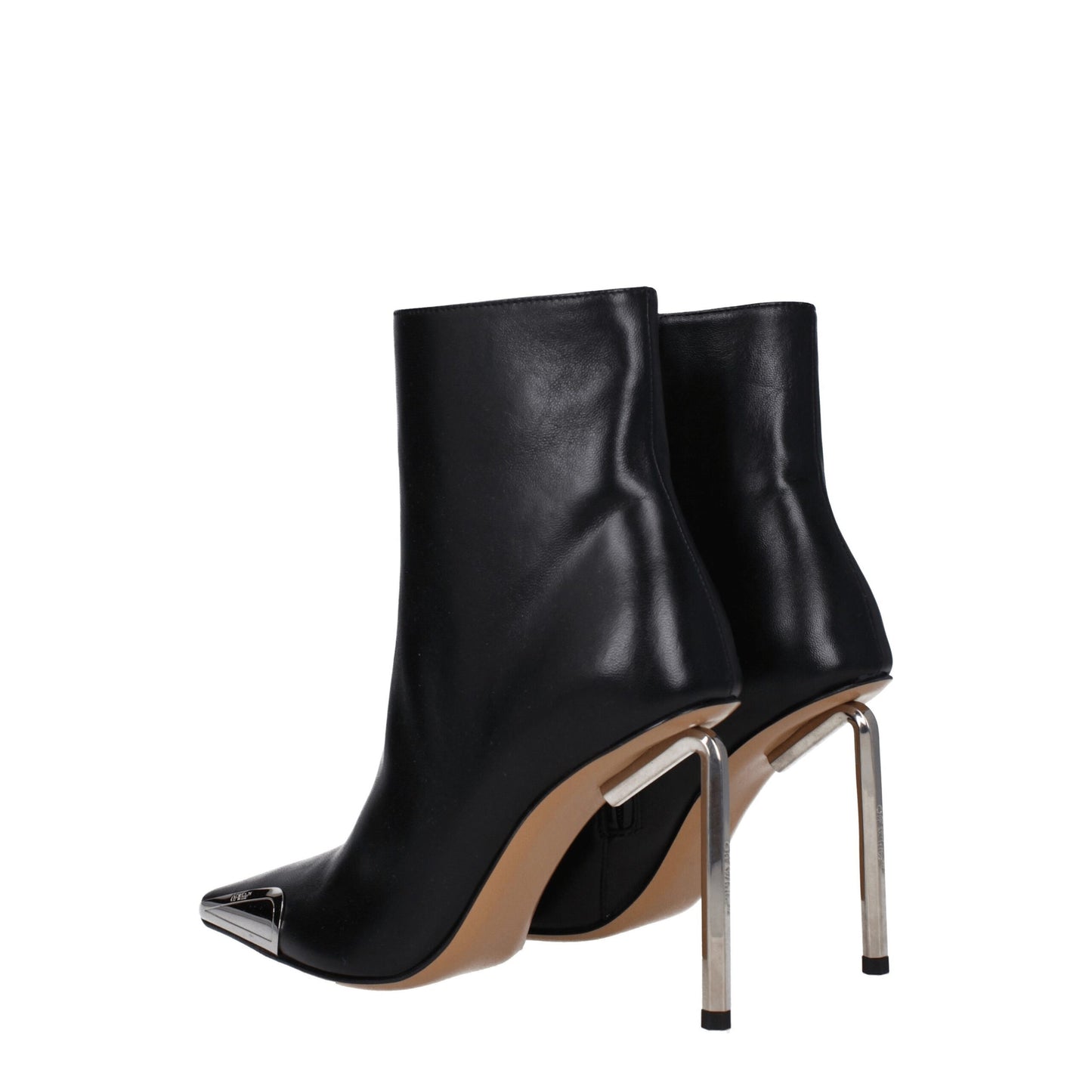 Off-White – Schwarze Lederstiefeletten