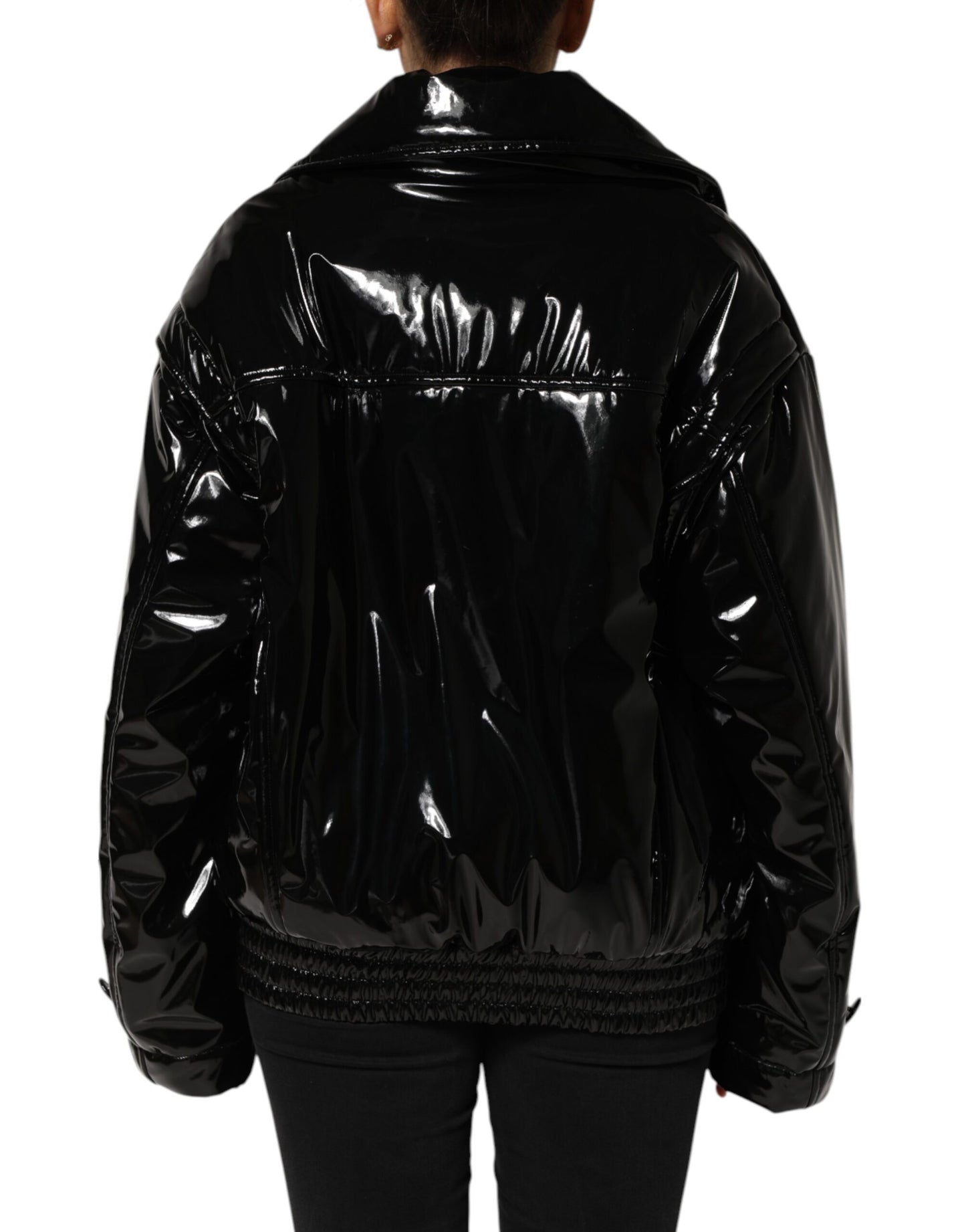 Dolce & Gabbana Polyester Black Quilted Puffer Coat  Jacket