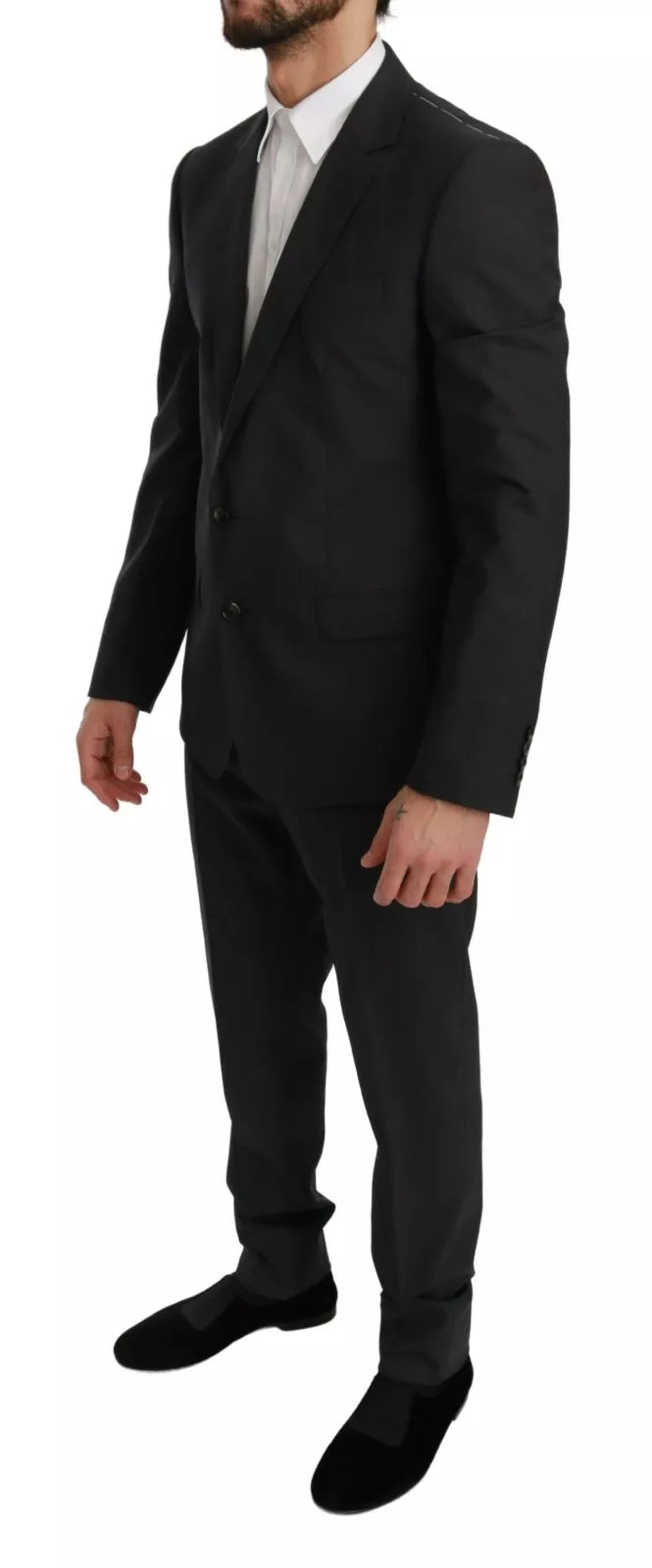 Dolce &amp; Gabbana Slim Fit MARTINI Wollanzug in Grau