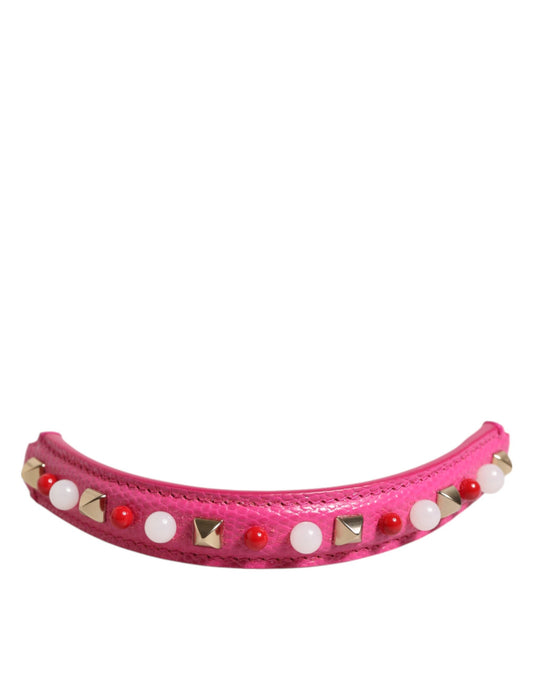 Dolce &amp; Gabbana Rosa verzierter Ledertaschengriff Damen Schultergurt