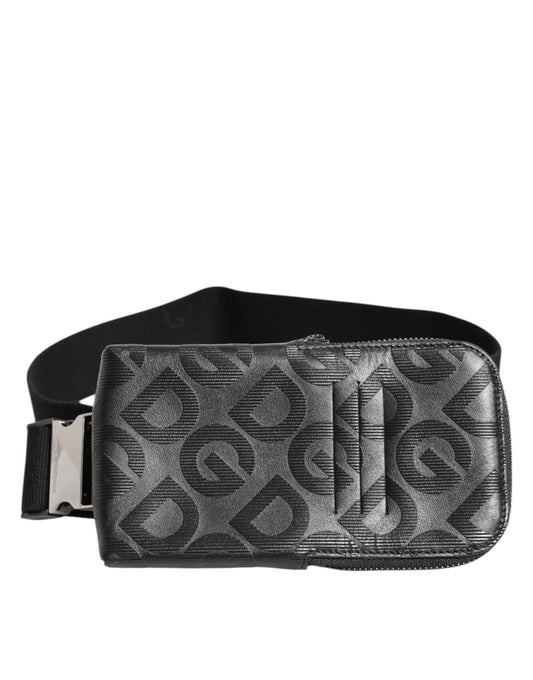 Dolce &amp; Gabbana Grey DG Logo Mania Geldbörse Telefon Gürtel Taille Herren Borse Tasche