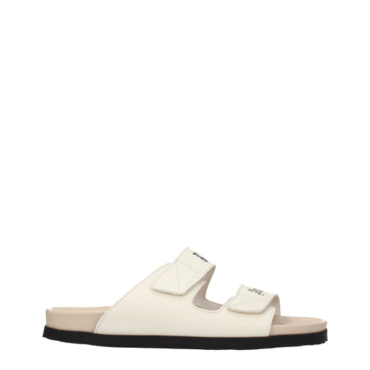 Palm Angels – Beigefarbene Hausschuhe aus Leder