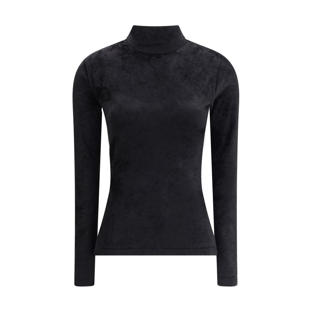 Versace Chenille Top mit Halbkragen