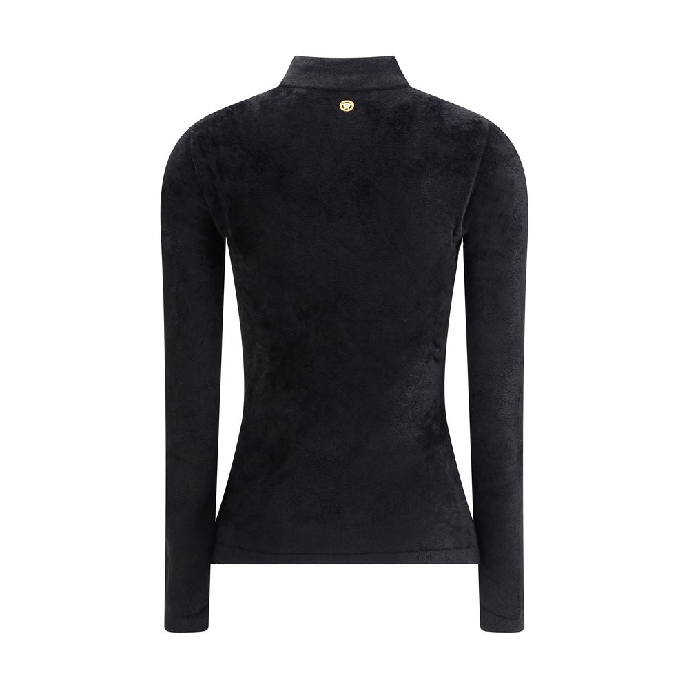 Versace Chenille Top mit Halbkragen