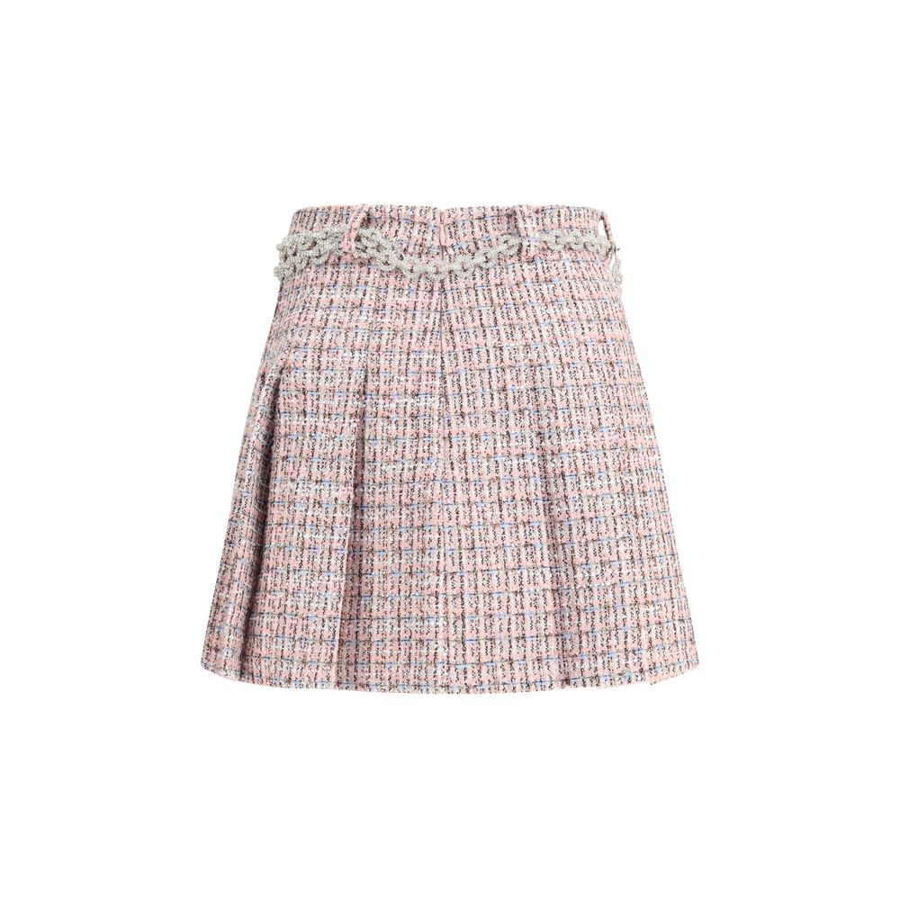 Self-Portrait Multicolor Wool Mini Skirt