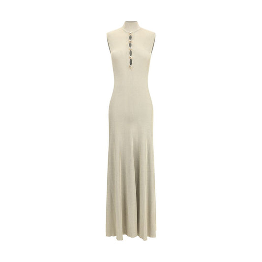 Self-Portrait Gold Viscose Casual Dress