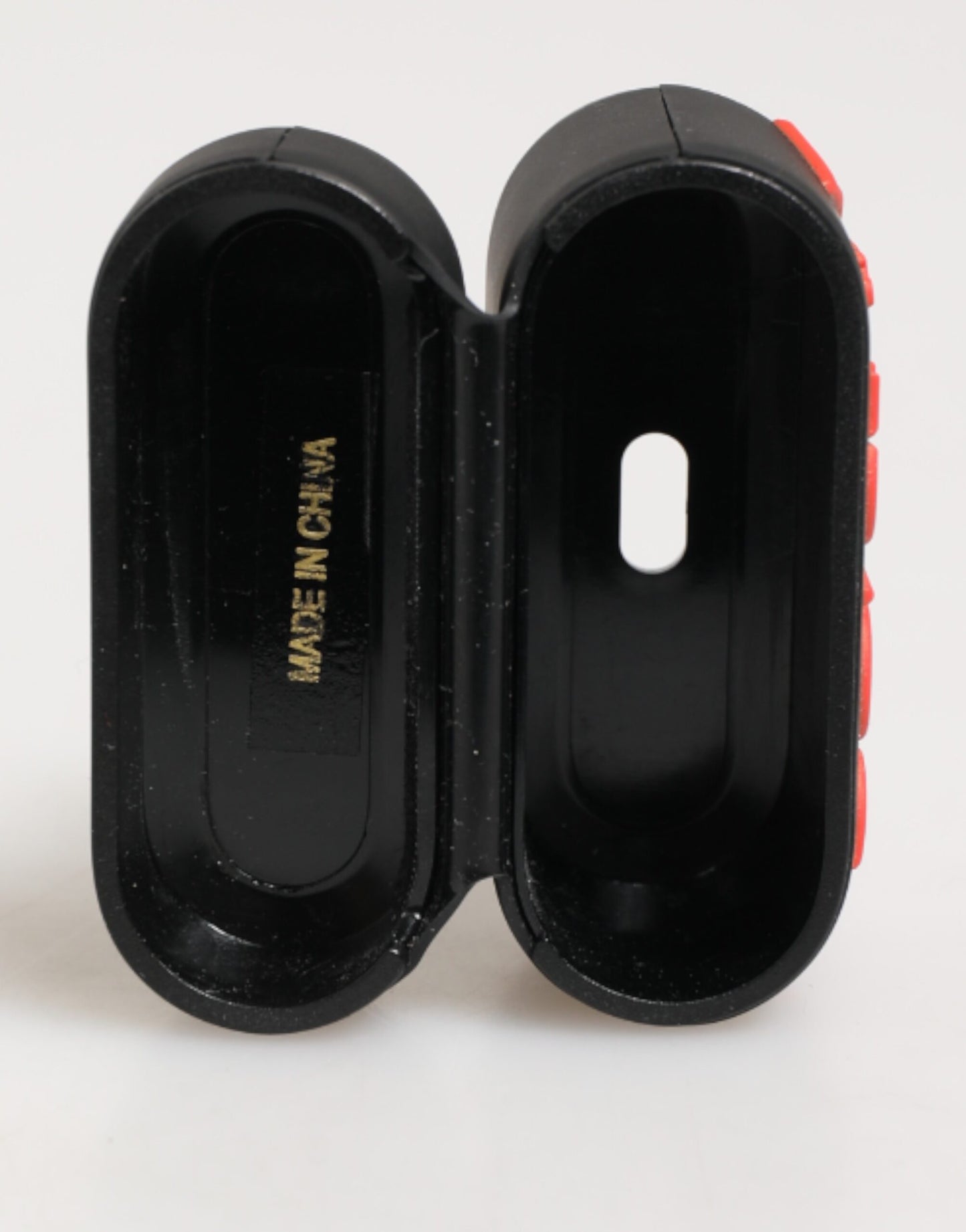 Dolce & Gabbana Black Orange Rubber Logo Embossed Accessory Airpods Case