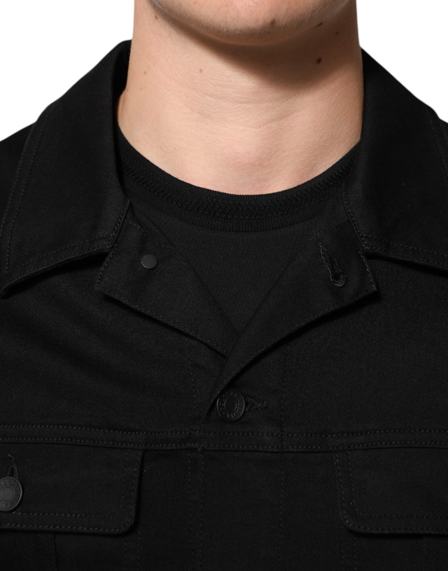 Dolce &amp; Gabbana Schwarze Stretch-Jeansjacke aus Baumwolle