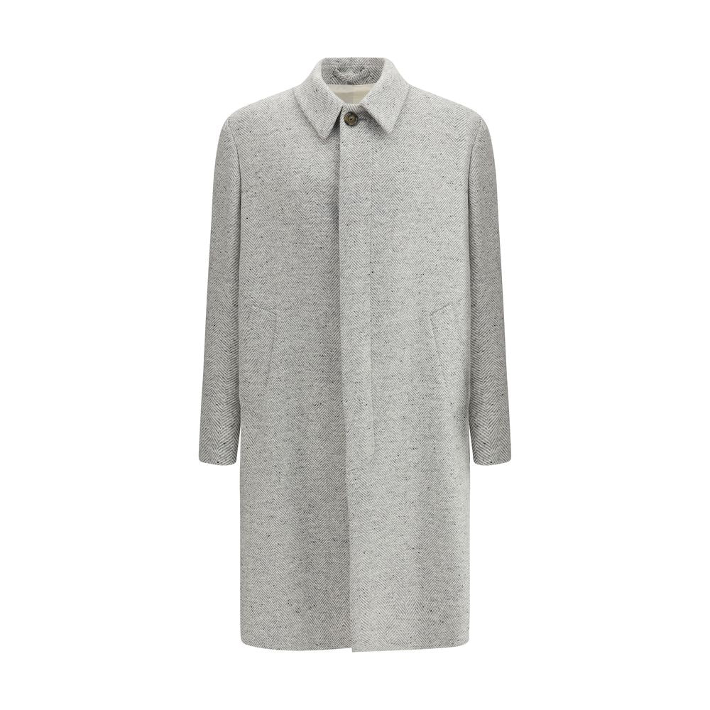 Lardini Gray Fleece Wool Coat