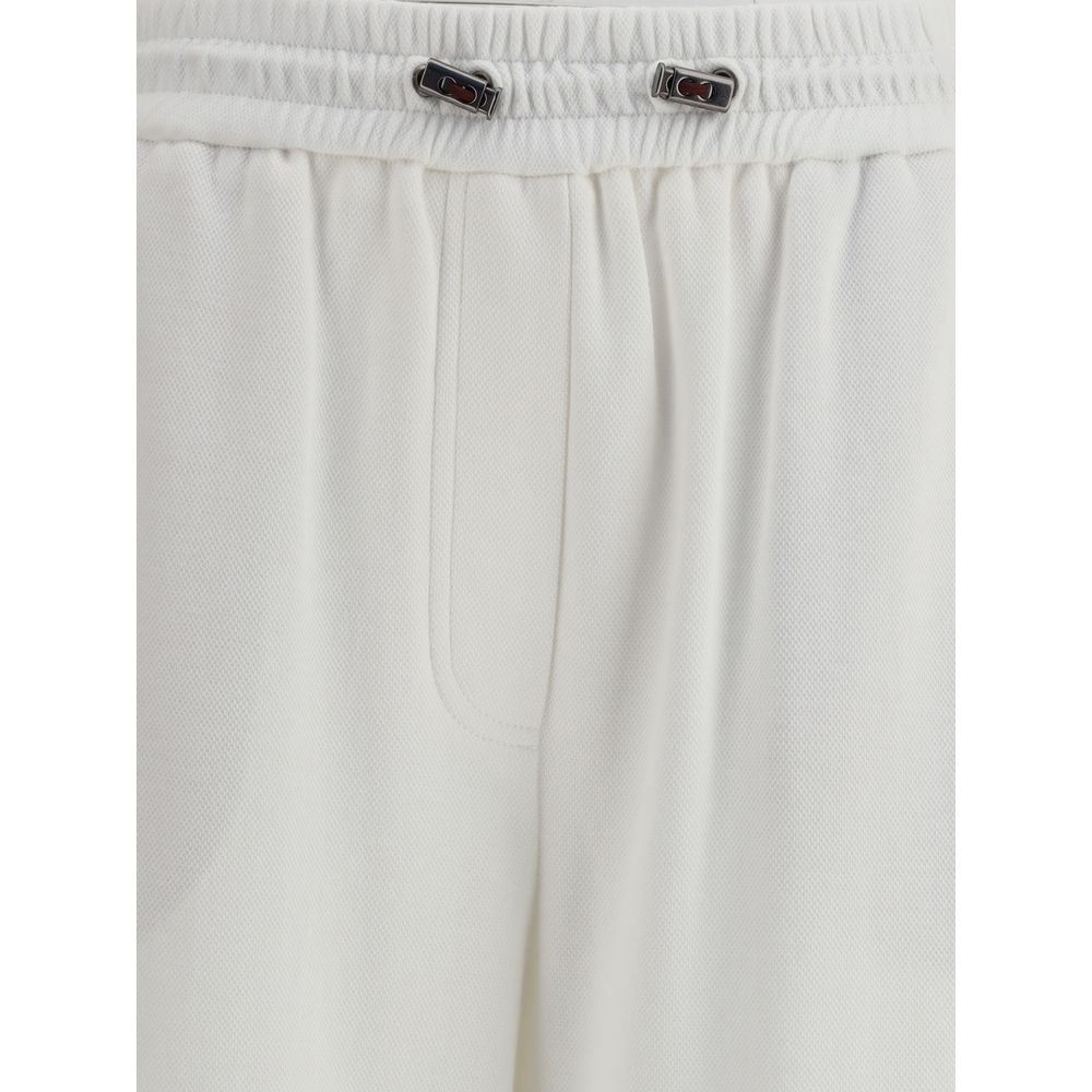 Brunello Cucinelli White Cotton Joggers (Workout Pants)