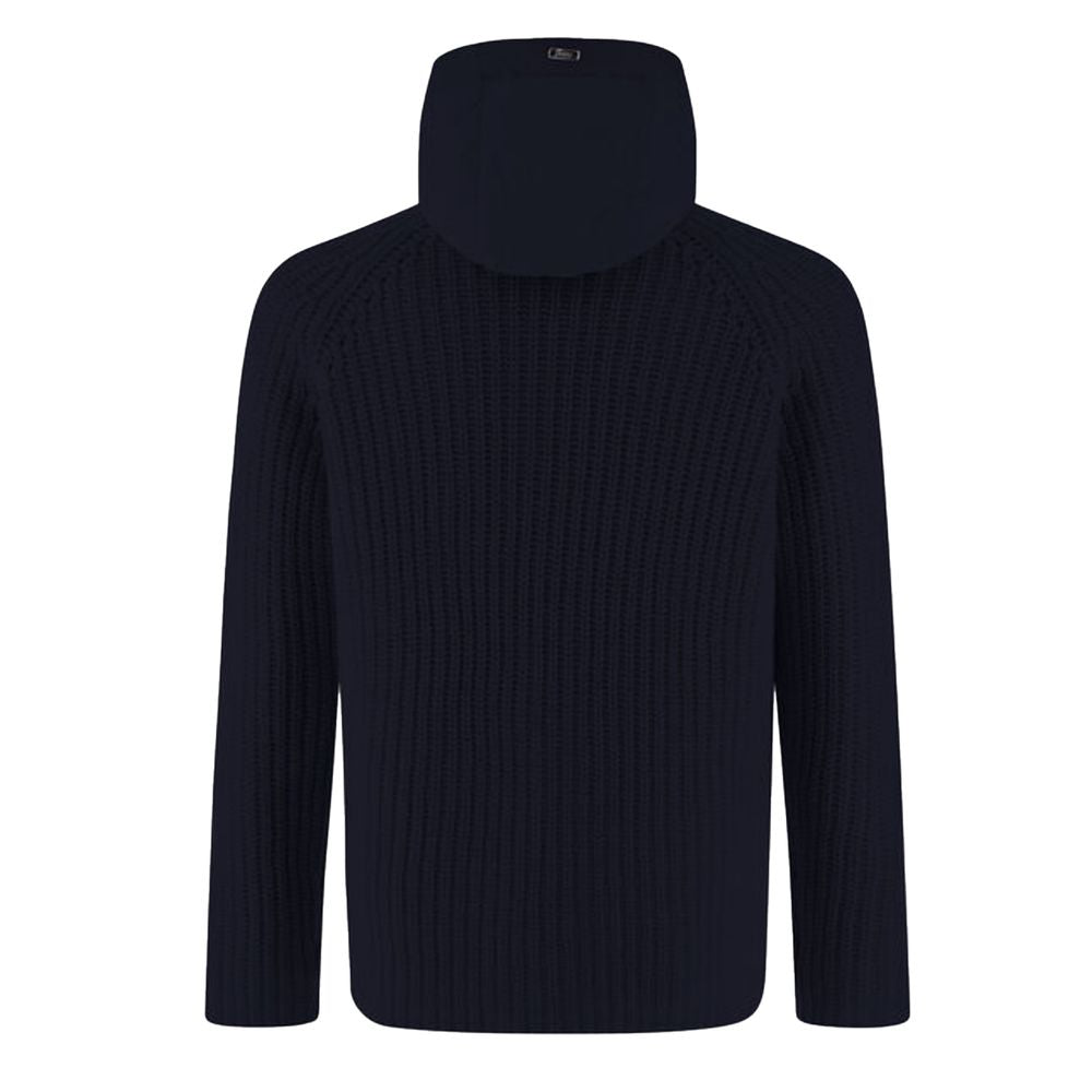 Herno Blue Wool Men Bomber Jacket