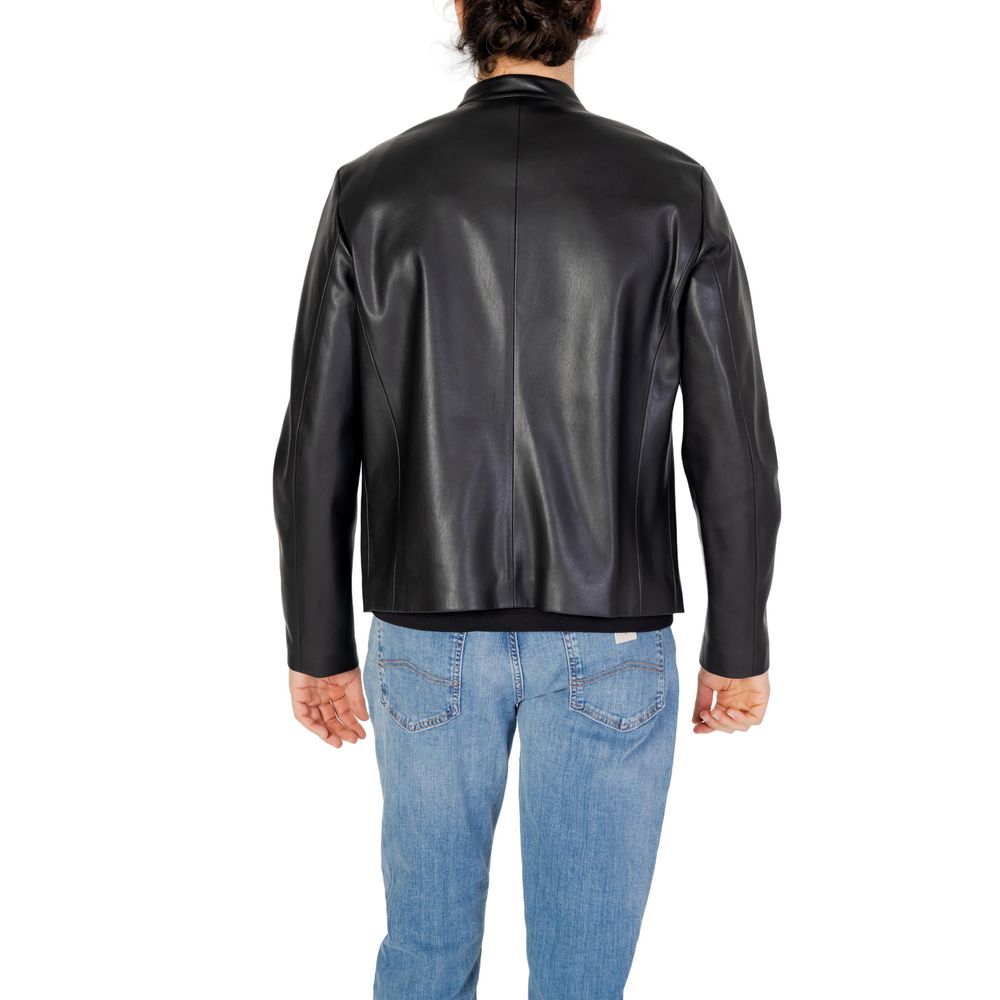 Armani Exchange Black Polyester Jackets & Coat