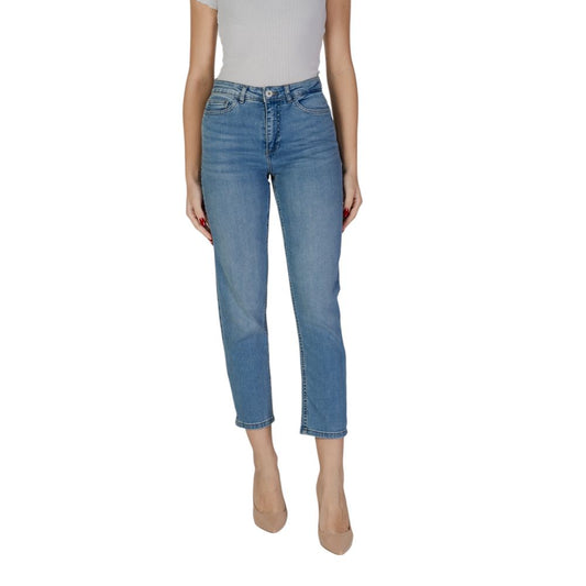 ICHI Light Blue Cotton Mom Jean