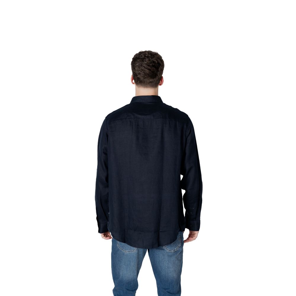 Armani Exchange Blue Linen Shirt