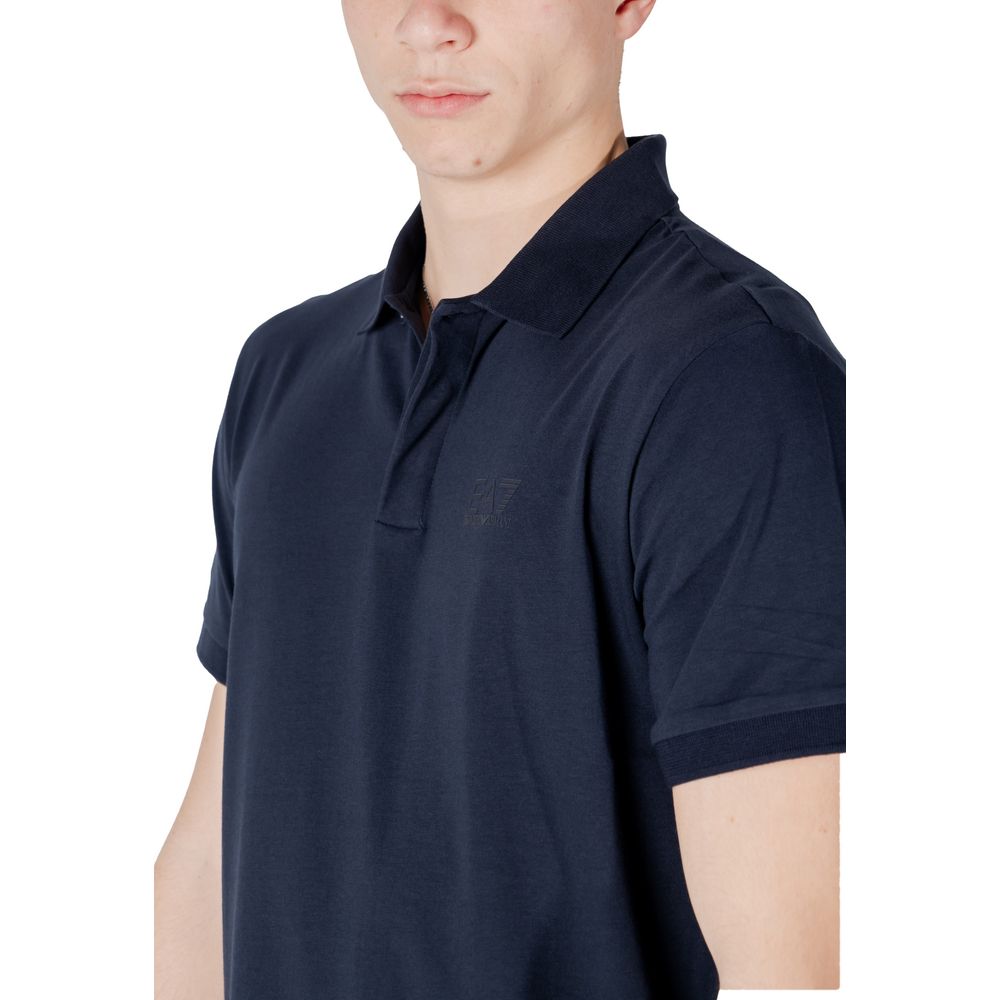 EA7 Emporio Armani Blue Cotton Polo Shirt
