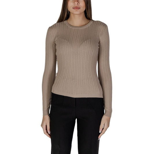 Vila Clothes Beige Recycled Polyester Sportswear