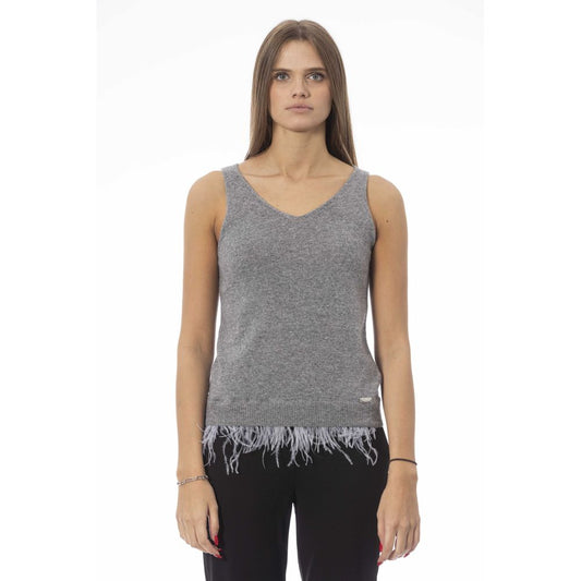 Baldinini Trend Gray Wool Tank Top