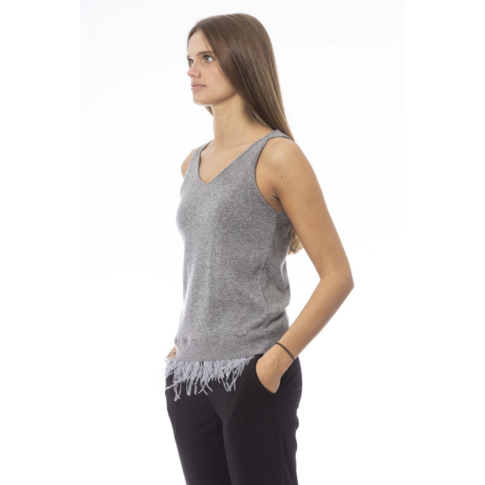 Baldinini Trend Gray Wool Tank Top