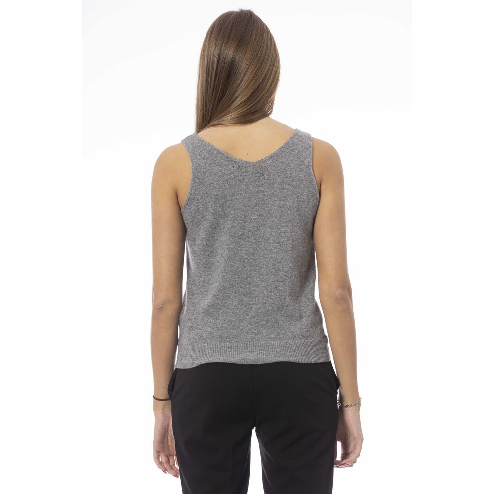 Baldinini Trend Gray Wool Tank Top