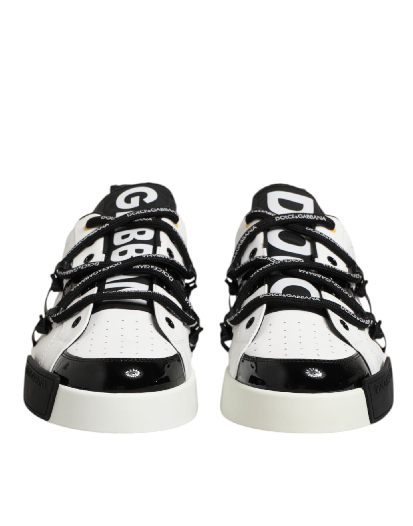 Dolce & Gabbana White Leather Logo Portofino Sneakers Shoes