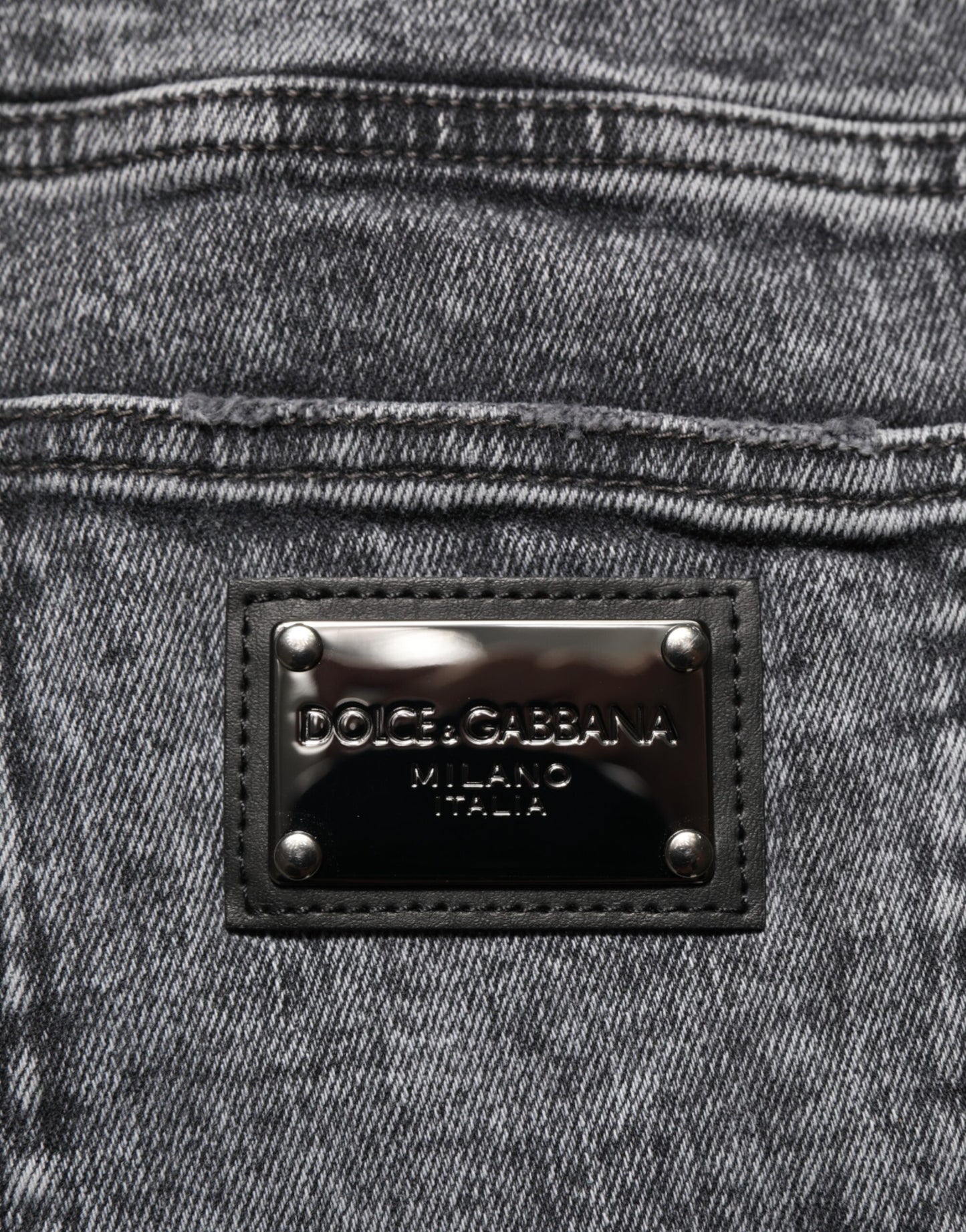 Dolce & Gabbana Gray Cotton Slim Fit Denim Trouser Jeans