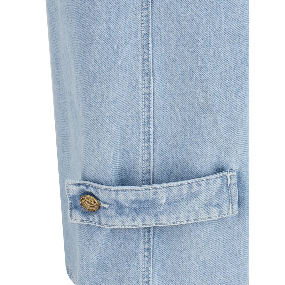 Max Mara Light Blue Cotton High-Waisted Jean