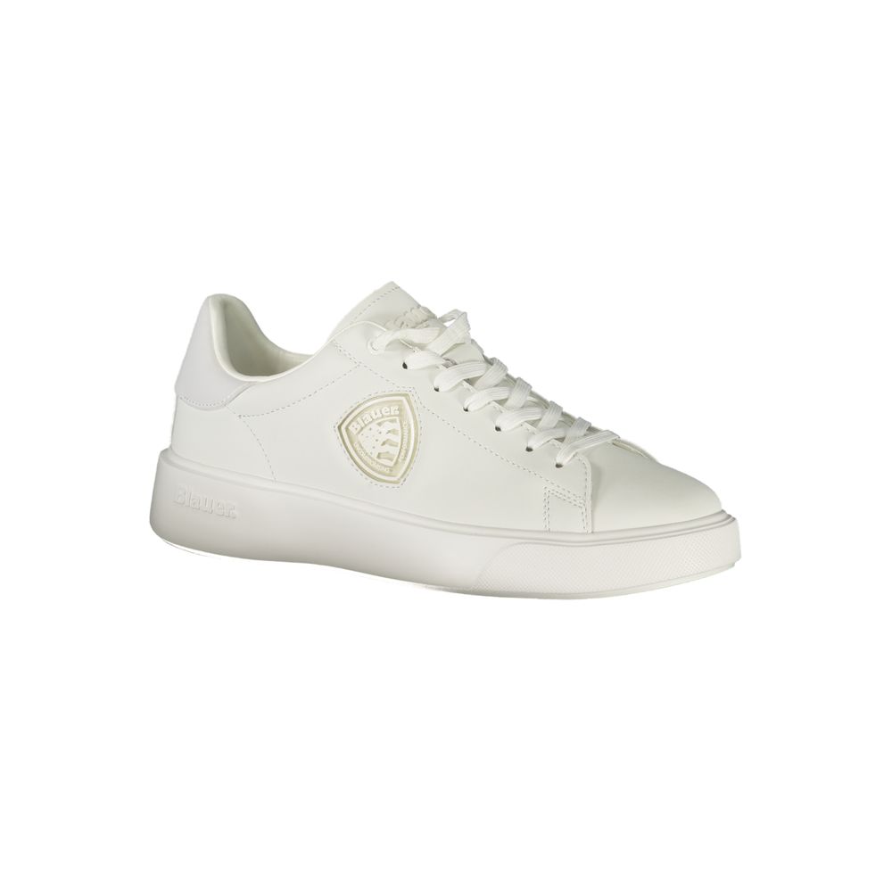 Blauer White Leather Men Sneaker