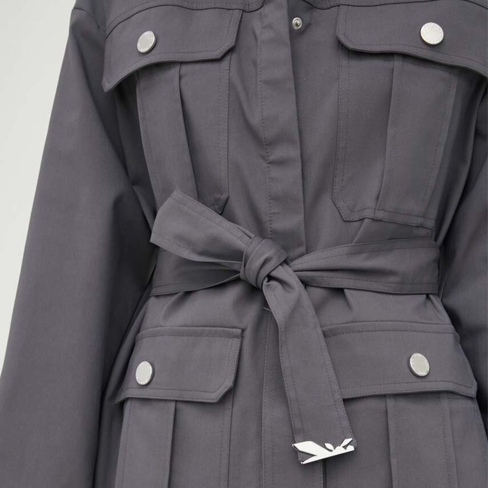 Patrizia Pepe Gray Cotton Jackets & Coat