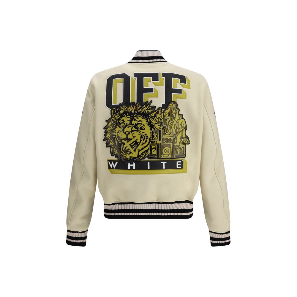 Off-White Cream Polyamide Bomber