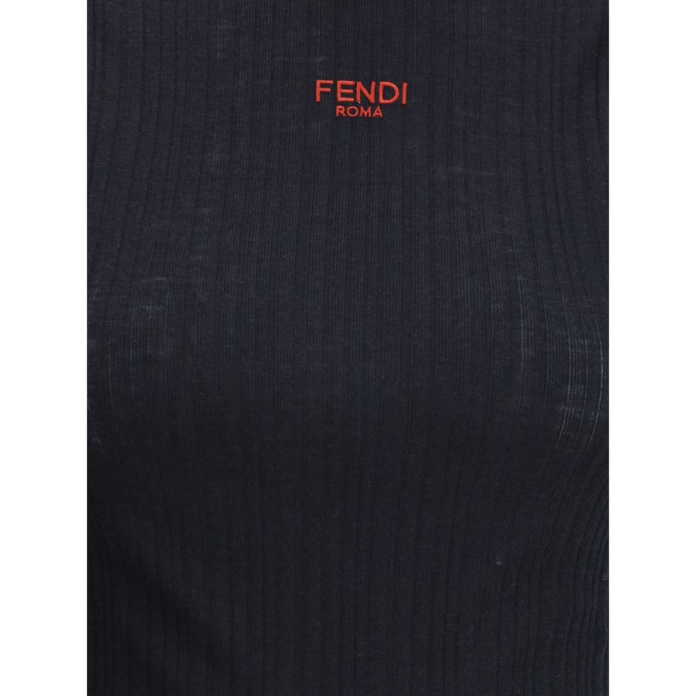 Fendi Black Wool Top