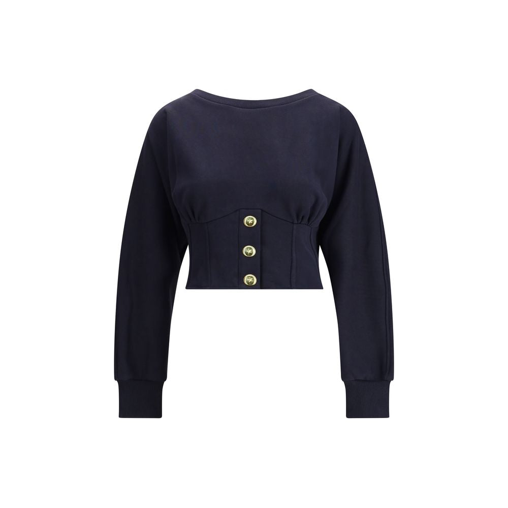 PINKO Cotton Sweatshirt with Corset Detail