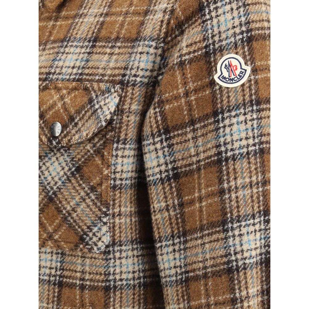 Moncler Brown Fleece Wool Jackets And Coat