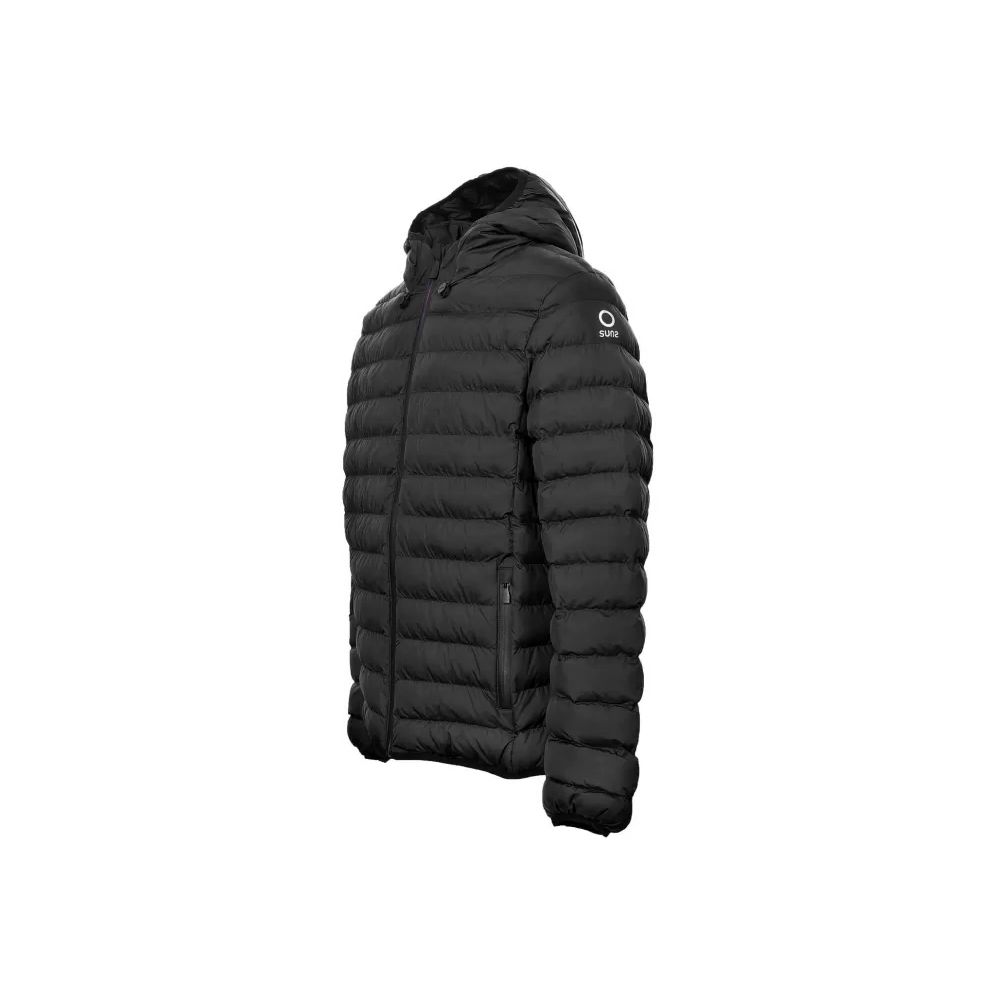 Suns Black Polyester Men's Quilted Jacket