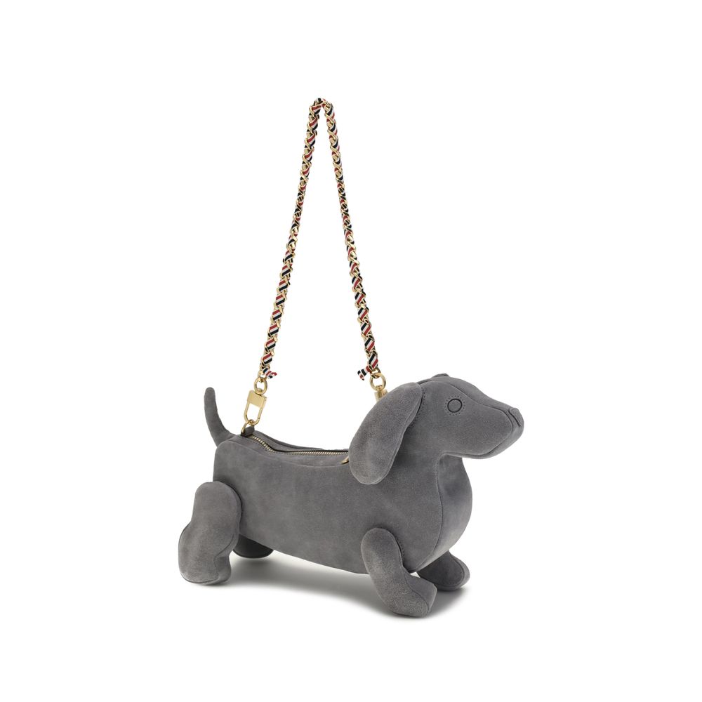 Thom Browne Gray Leather Shoulder Bag