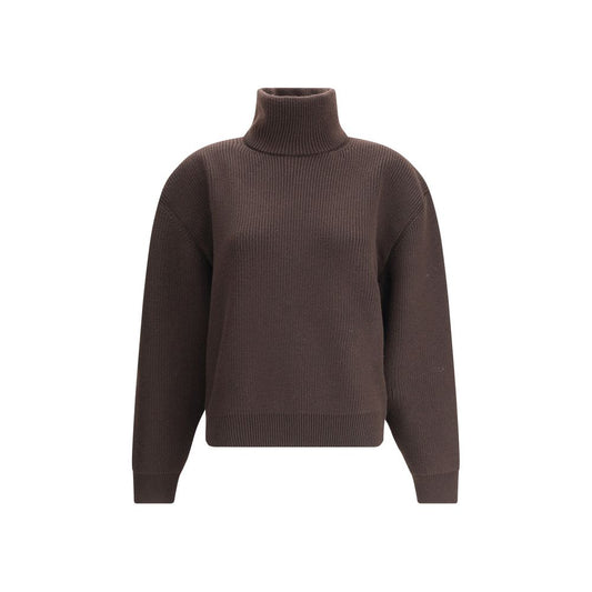 Saint Laurent Brown Lamb Leather Sweatshirt