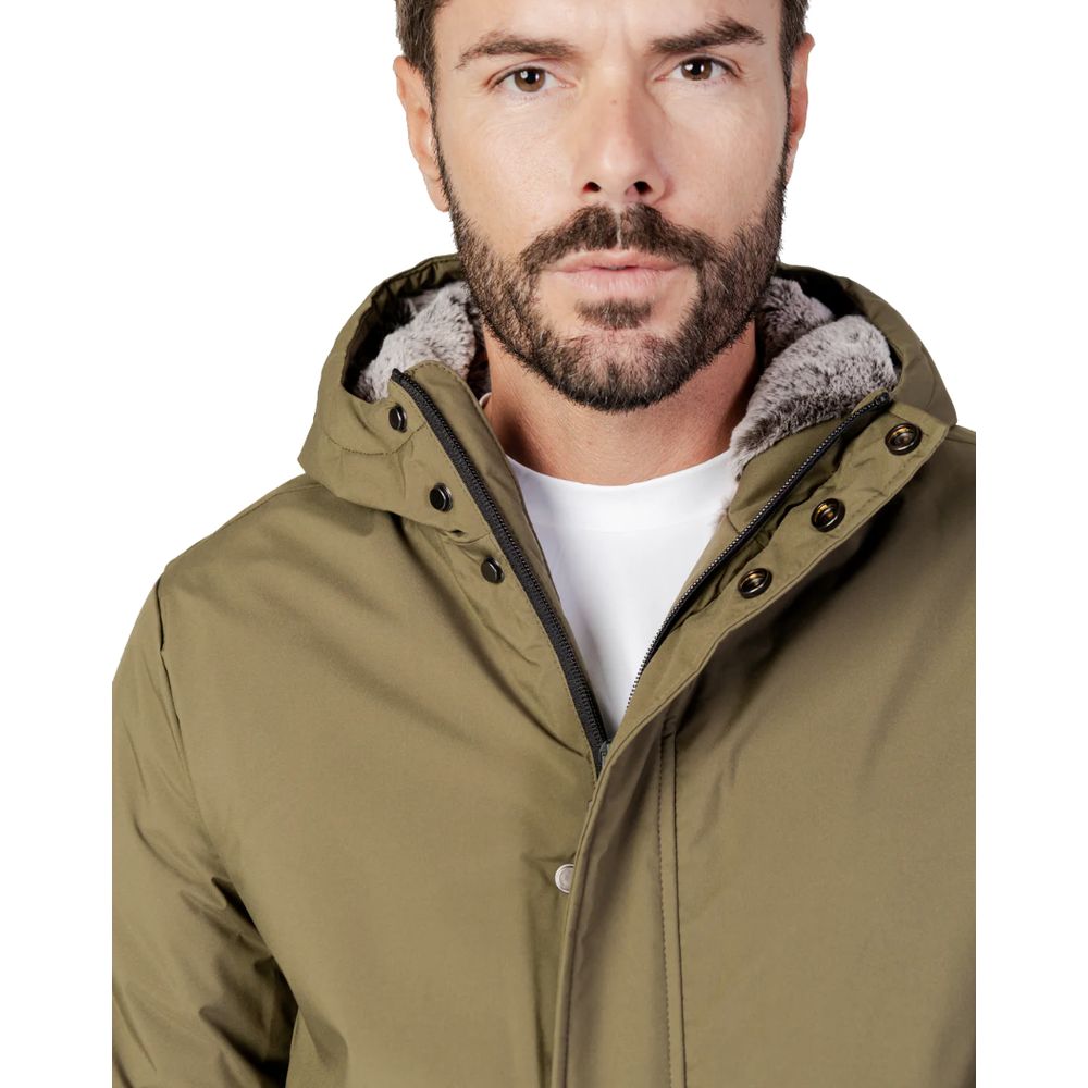 Suns Green Polyester Jackets & Coat