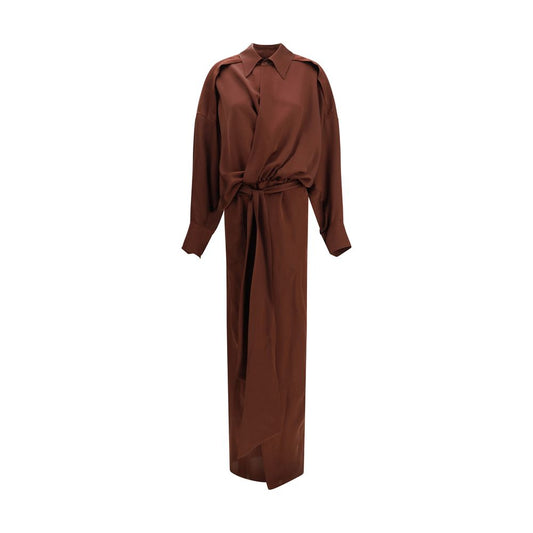 Petar Petrov Bordeaux Silk Casual Dress