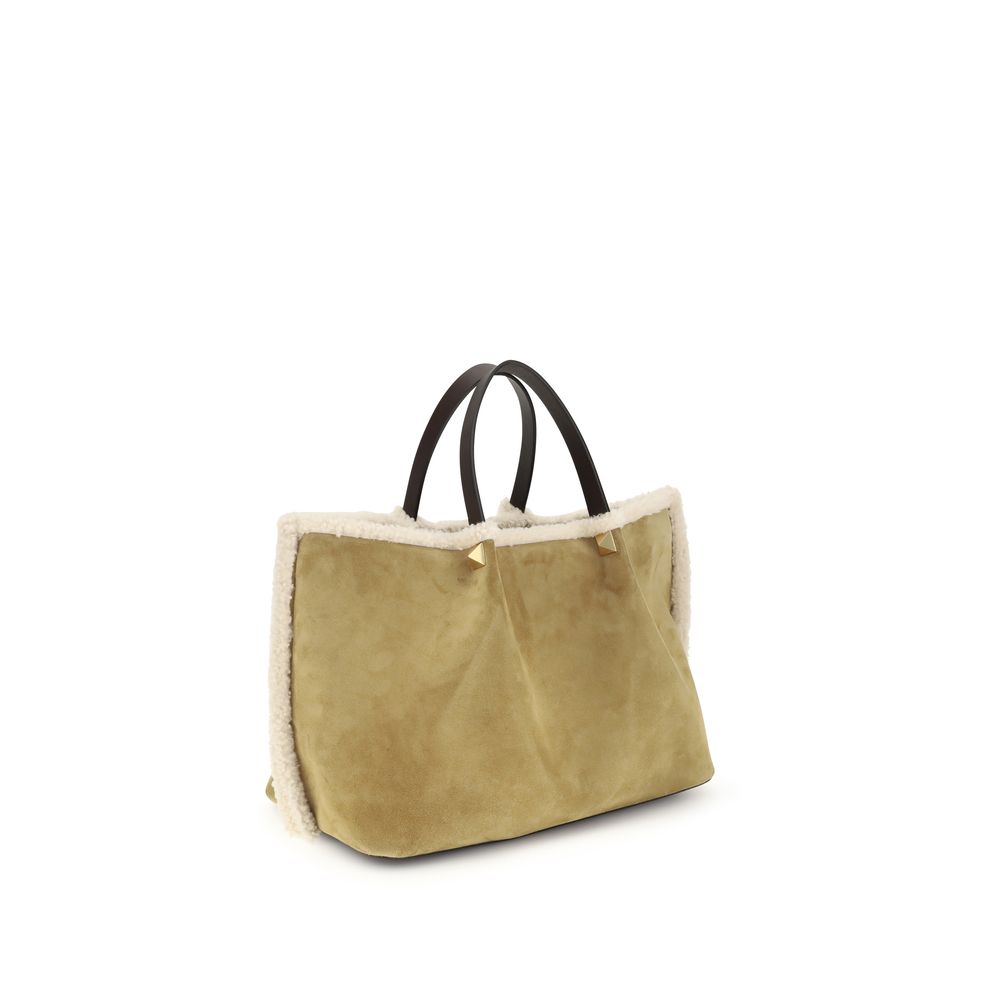 Valentino Garavani Beige Leather Shoulder Bag