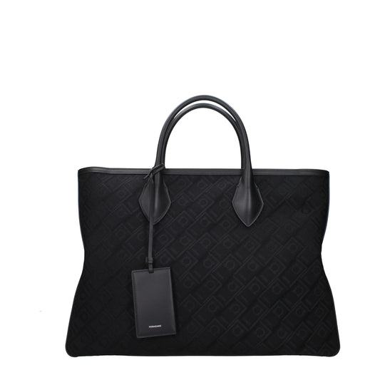 Salvatore Ferragamo Black Fabric Handbag
