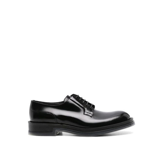Alexander McQueen Black Calfskin Oxfords And Derbies
