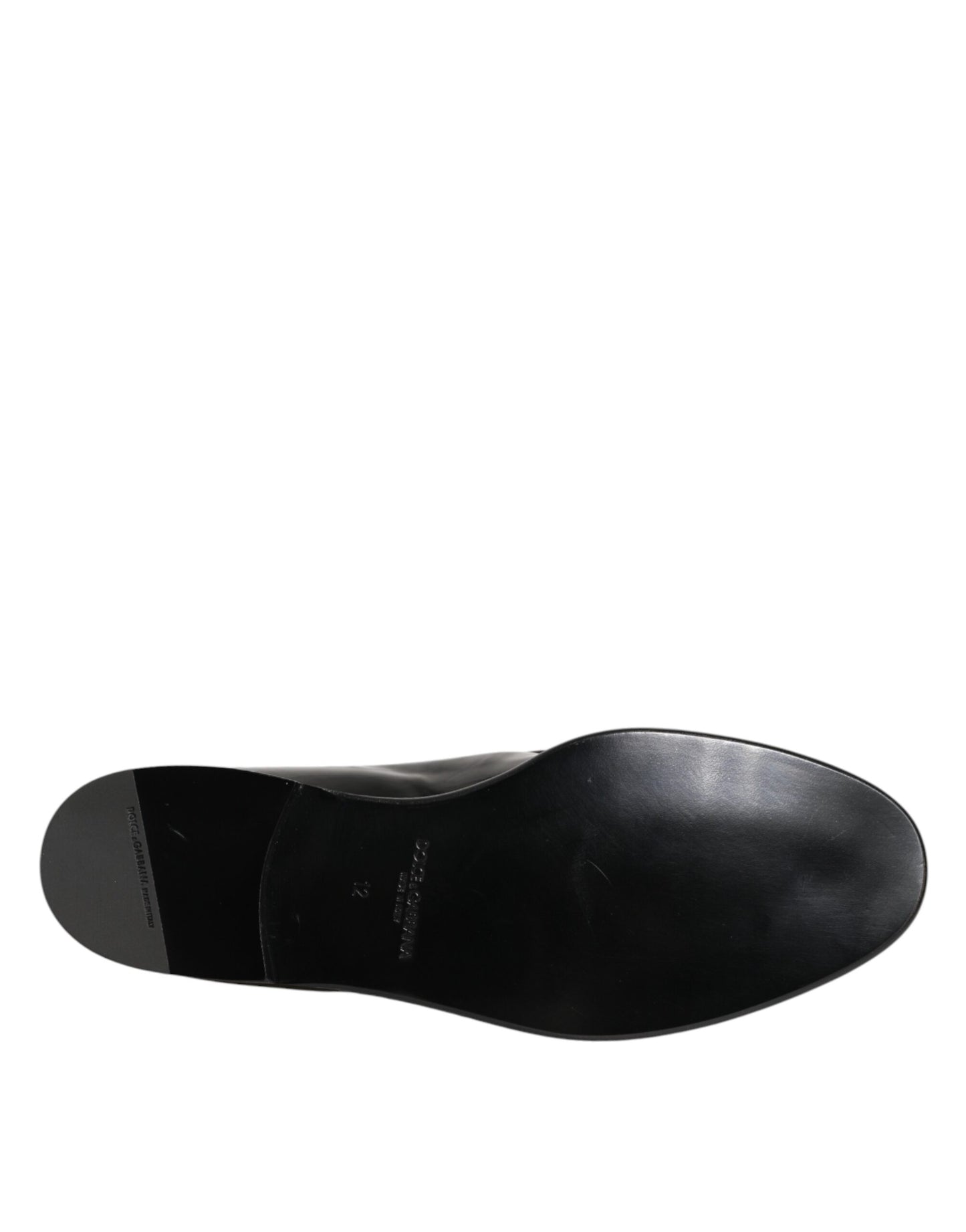 Dolce & Gabbana Black Leather Slip On Dress Men Loafers Shoes