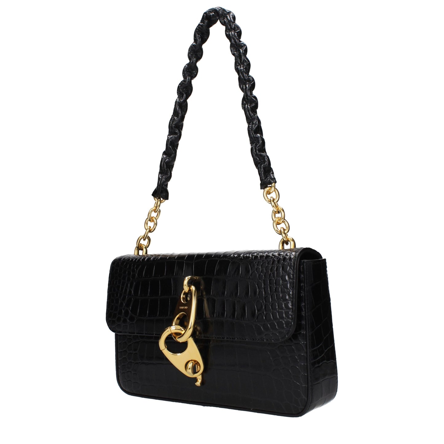 Tom Ford Black Leather Shoulder Bag
