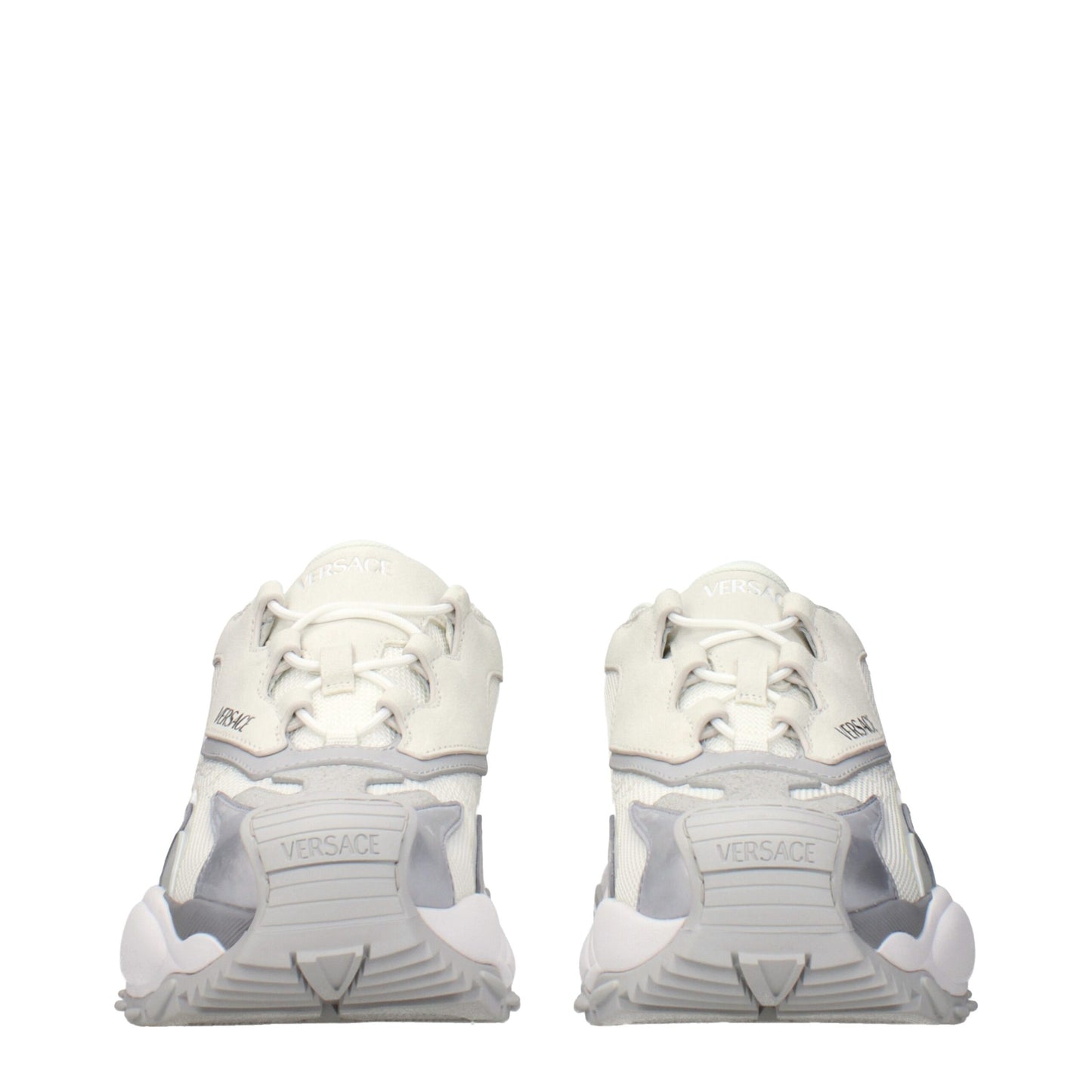 Versace White Fabric Chunky Sneakers