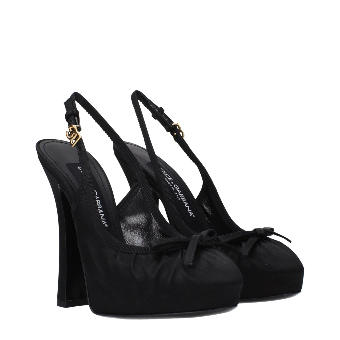 Dolce & Gabbana Black Satin High Heel Pumps