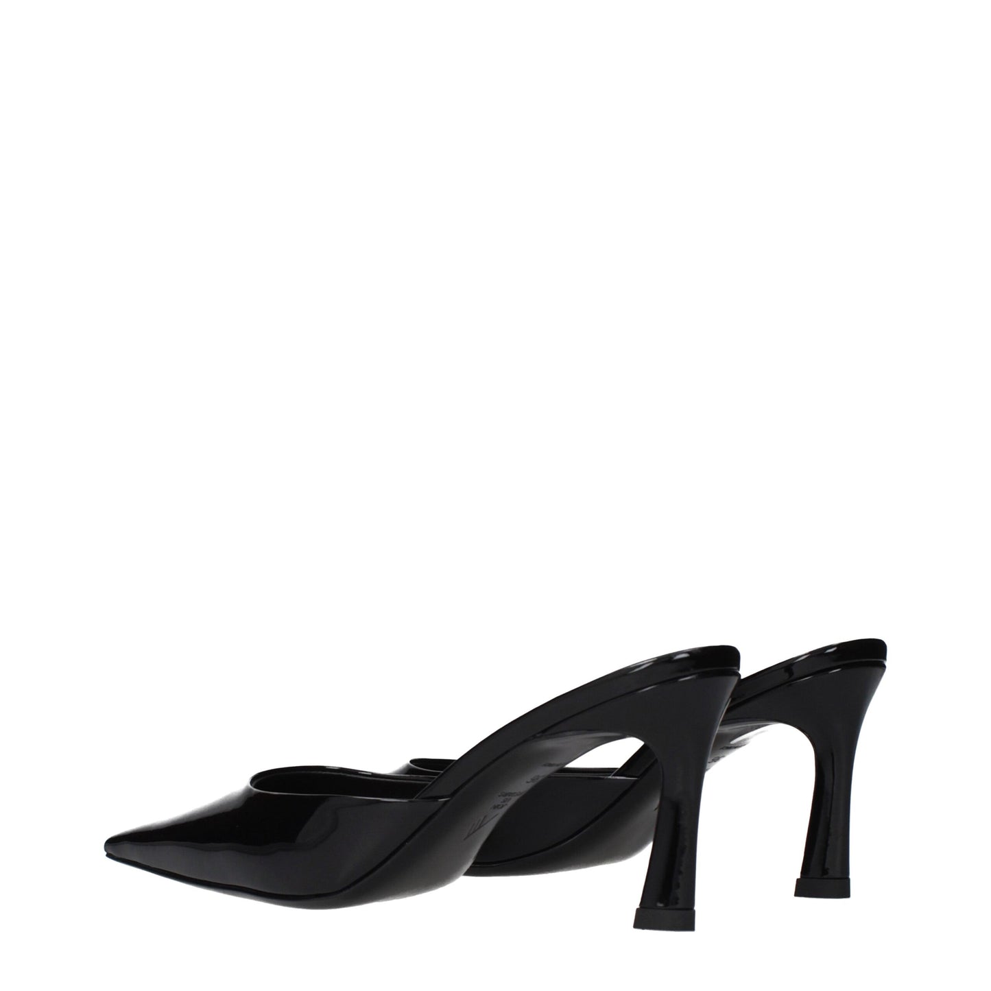 The Attico Black Leather Flat Sandals