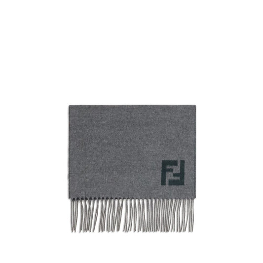 Fendi Gray Wool Scarf