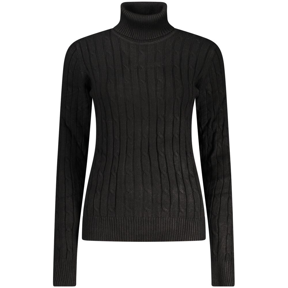 Norway 1963 Black Viscose Women's Turtleneck Sweater