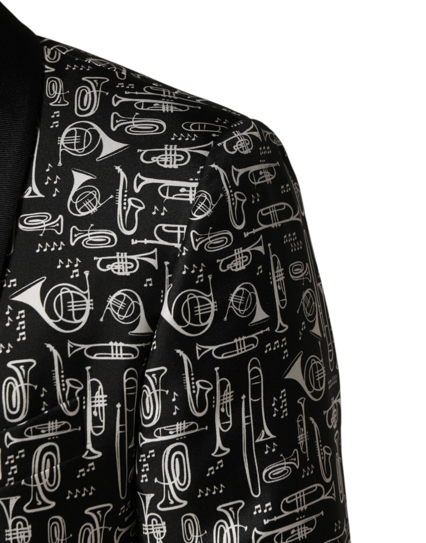 Dolce & Gabbana Black Jazz Club Silk Single Breasted Blazer